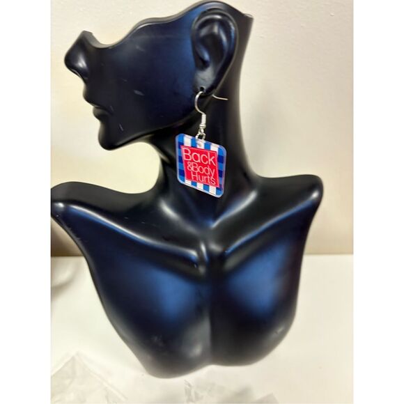 Back and Body Hurts Statement Earrings - Picture 1 of 2
